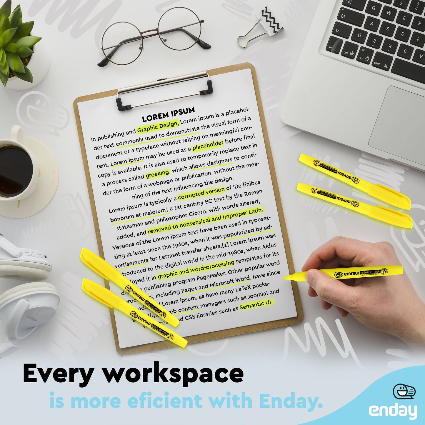 Enday Fluorescent Highlighter