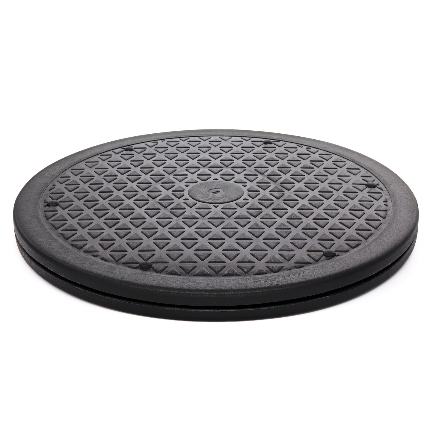 Lazy Susan Turntable Organizer, Non Skid Large Lazy Susan Turntable for Cabinet, Computer or Laptop, Plastic Turn Table, Black