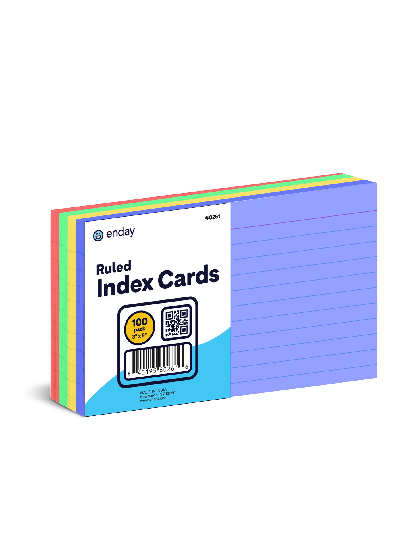 Index Cards White Heavy Weight Durable 3 X 5 Inch Blank Note Cards for School Home and Office - 100 Cards - Enday