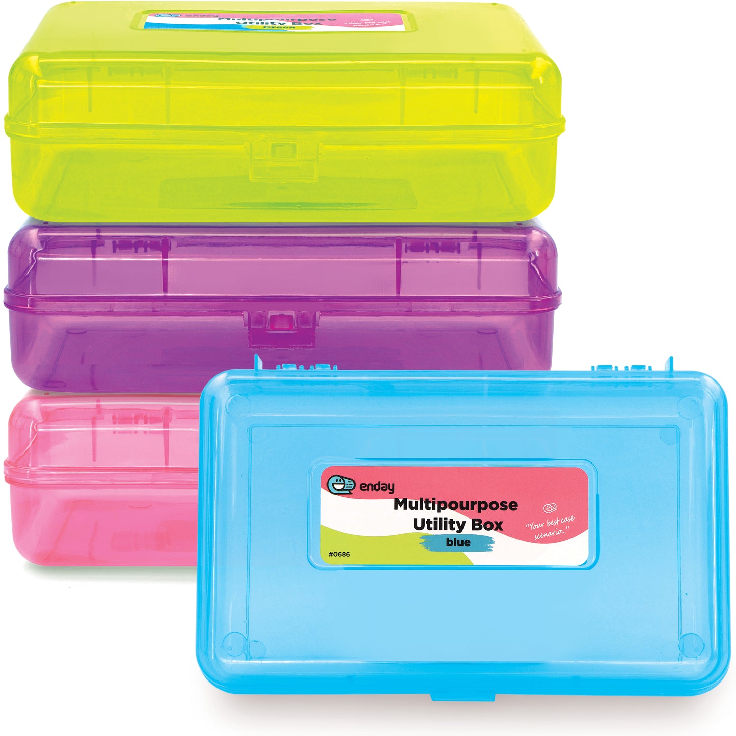 Enday Assorted Color Dots Pencil Case