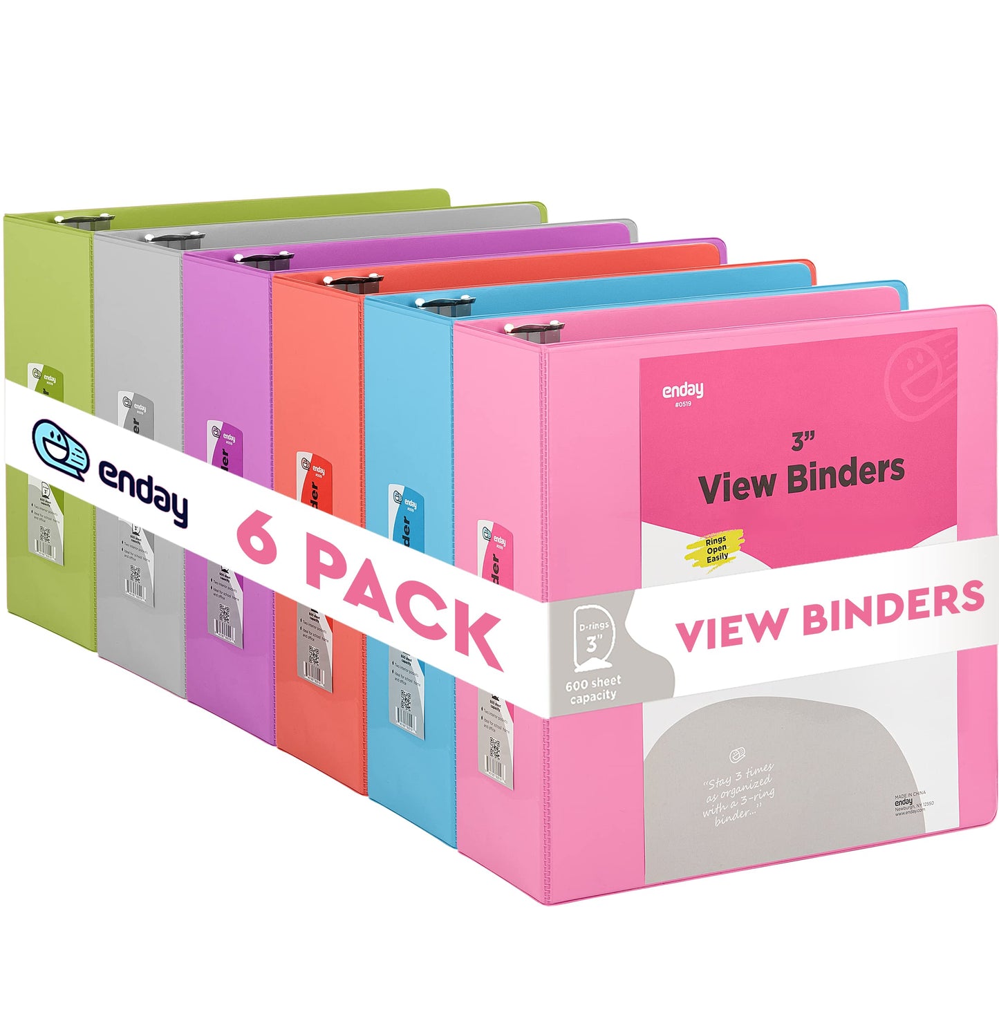 Enday 3-Ring View Binder W/ 2-Pockets