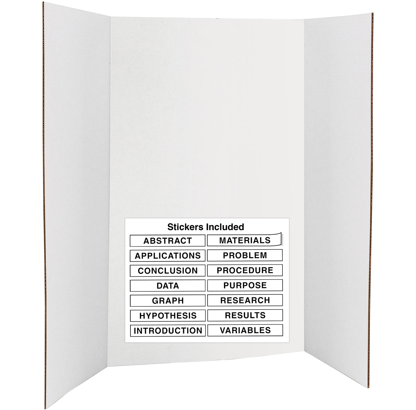 Trifold Poster Board 36" x 48" White Presentation Board - Self-Adhesive Science Subtitles Included - Science Fair Display Boards, for School, Fun Projects and Business Presentations