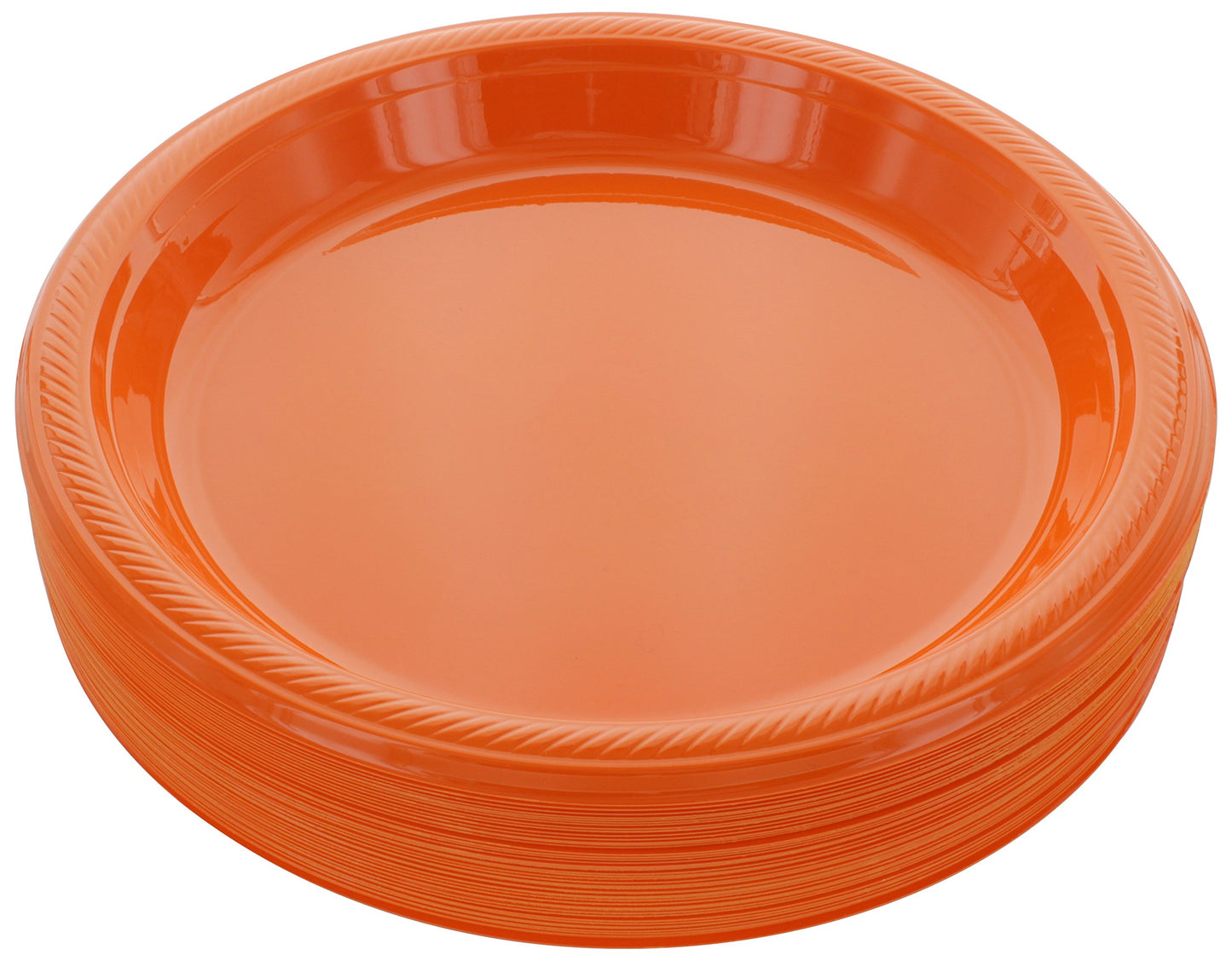 Disposable Plastic Plates, 10.4 Inches Plastic Dinner Plates, Strong and Sturdy Plates for Party, Holiday, Picnic, or Travel Party Plates, Pack of 50