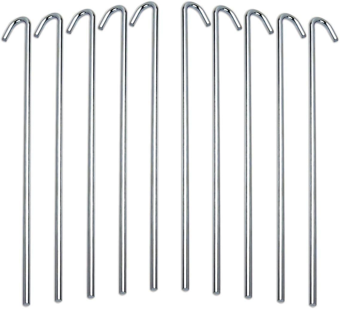 Tent Stakes Heavy Duty Metal, Galvanized Rust-Free Yard Stakes, Garden Edging Fence Hook | Tent Stakes Metal for Outdoor Camping, Tent Pegs
