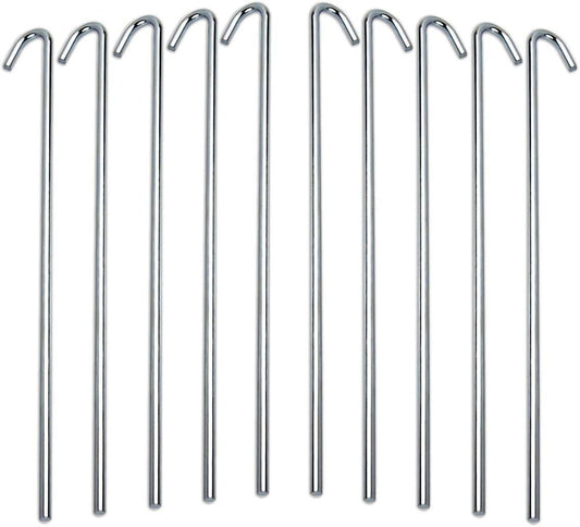 Tent Stakes Heavy Duty Metal, Galvanized Rust-Free Yard Stakes, Garden Edging Fence Hook | Tent Stakes Metal for Outdoor Camping, Tent Pegs