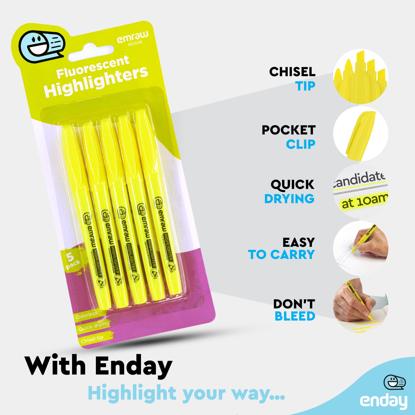 Enday Fluorescent Highlighter