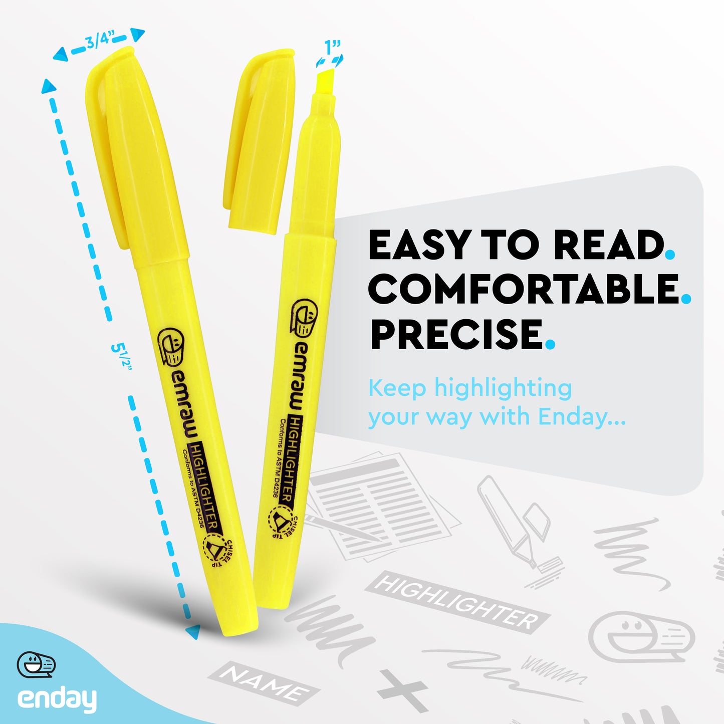 Enday Fluorescent Highlighter