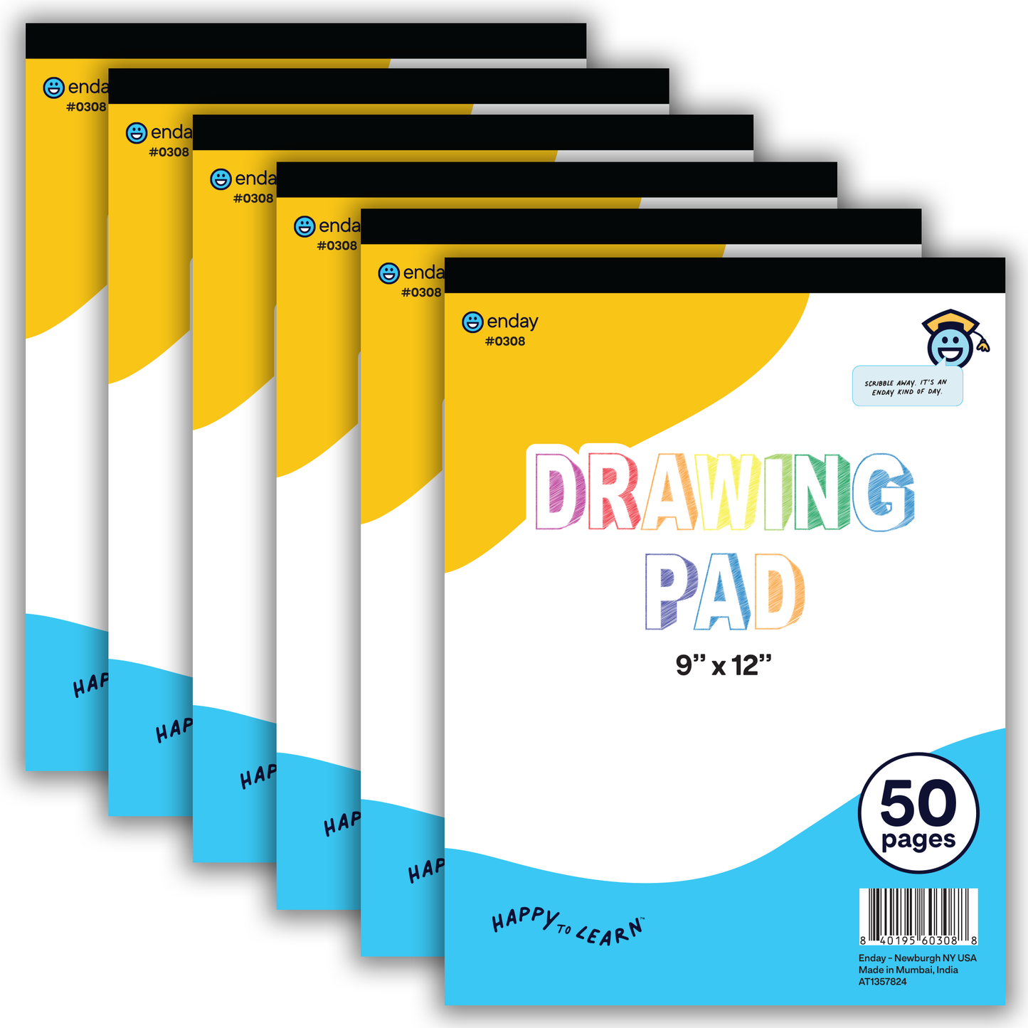 Sketch Pad For Kids - 9" x 12" Kids Drawing Pad, 50 Sheets Kids Sketch Book, Doodle Pad, Art paper for kids, Kids sketch pad, Kids drawing paper - by Enday