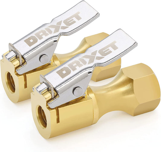 RamPro Air Chuck, Open Flow Heavy-Duty Locking Tire, with Quick Connect, Solid Brass, 1/4 Inch Female NPT Thread, 250 PSI, - 2 in a Pack, 1201