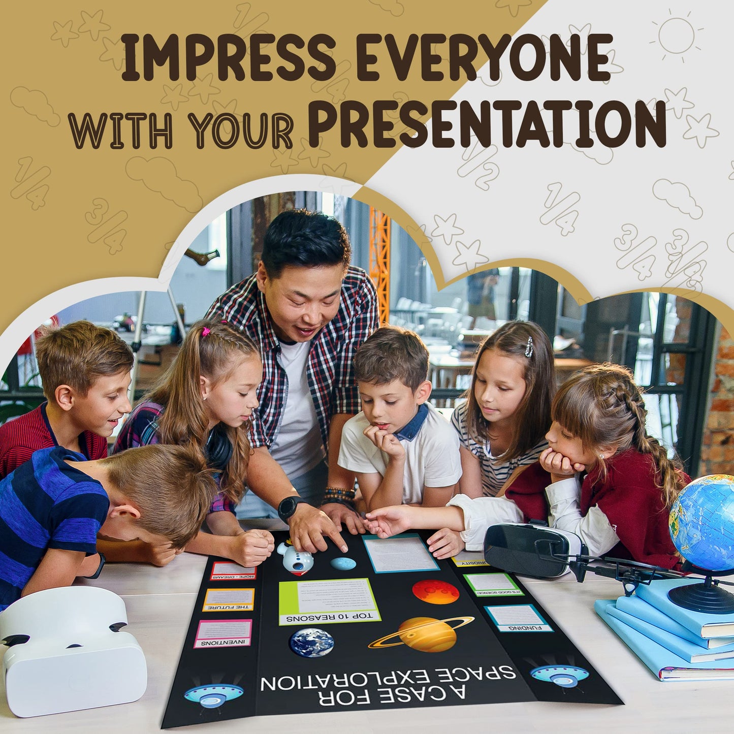 White Tri-Fold Presentation Board 28" X 40" Corrugated Tabletop Display Exhibition Board Lightweight and Portable with Smooth Surface Great for School Projects and Business presentations - by Emraw