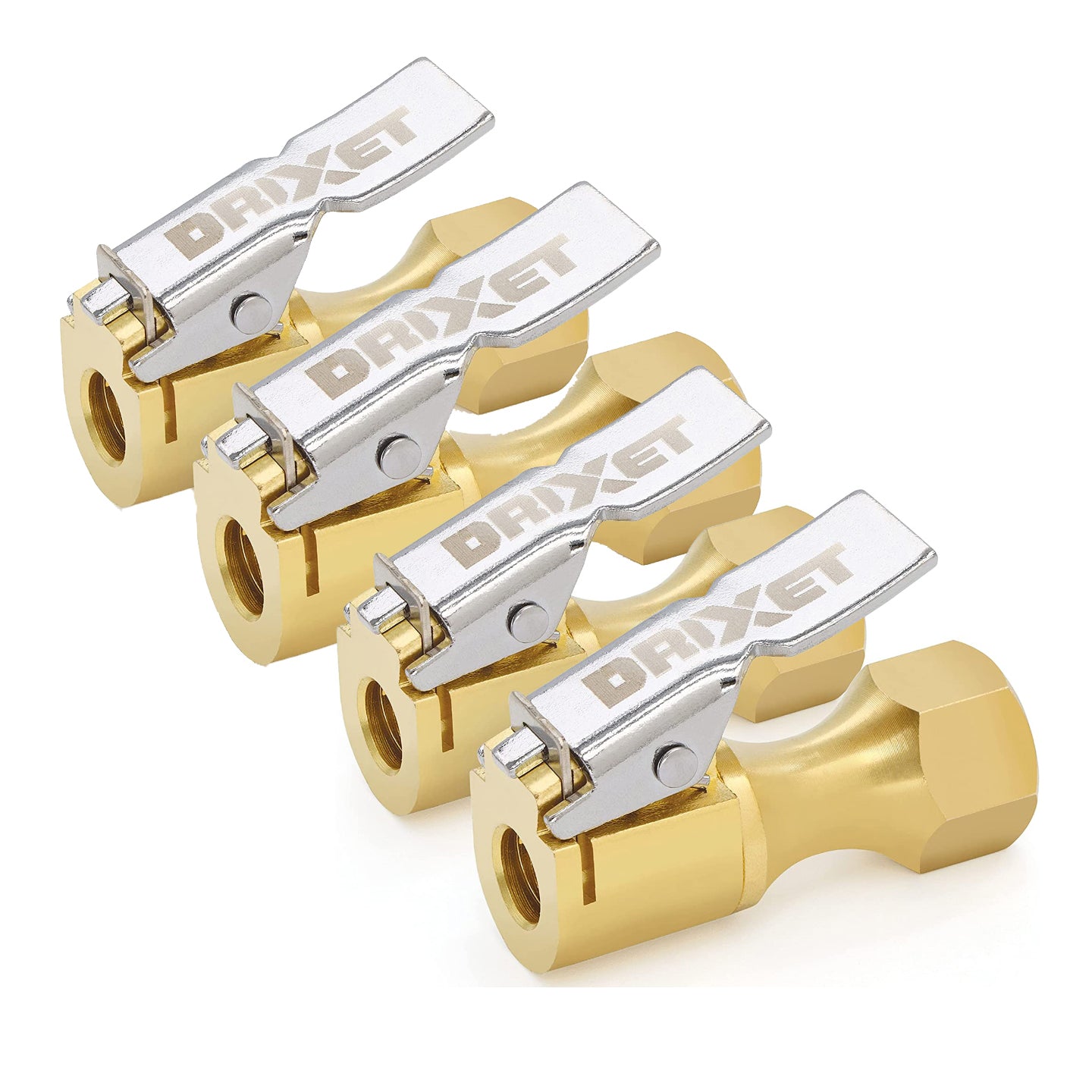 RamPro Air Chuck, Open Flow Heavy-Duty Locking Tire, with Quick Connect, Solid Brass, 1/4 Inch Female NPT Thread, 250 PSI, - 2 in a Pack, 1201