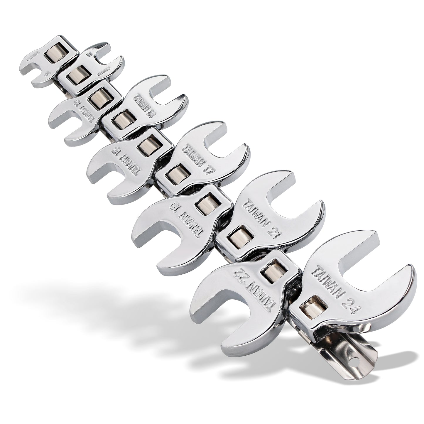 Crows Foot Wrench Set (Metric) Easily Access Hard-To-Reach Areas, Includes Sizes: From 10MM to 24MM - 10-Piece Kit With Clip-on Organizer