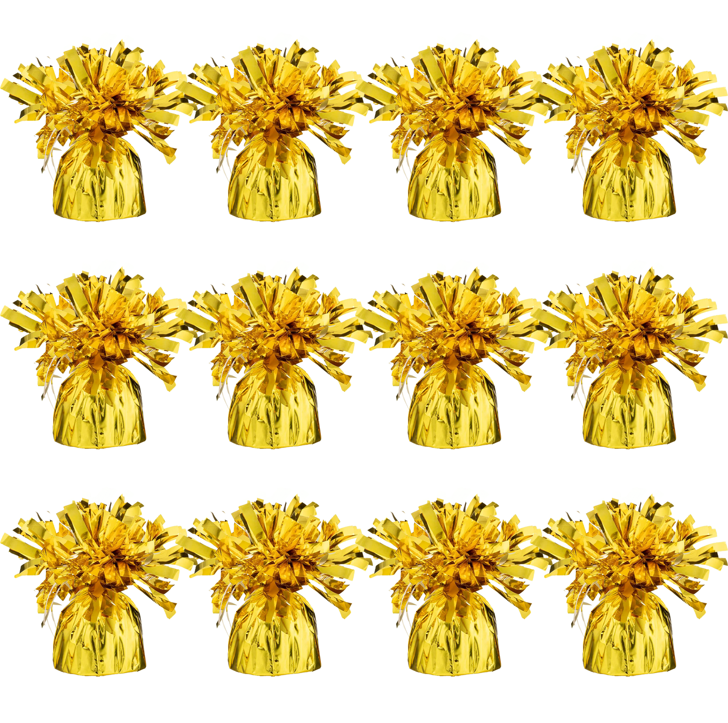 Balloon Weights – 12-Pack Metallic Foil, 4.8" Heavy Weights for Helium Balloons, Perfect for Parties, Birthdays & Weddings.