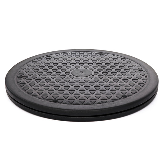 Lazy Susan Turntable Organizer, Non Skid Large Lazy Susan Turntable for Cabinet, Computer or Laptop, Plastic Turn Table, Black