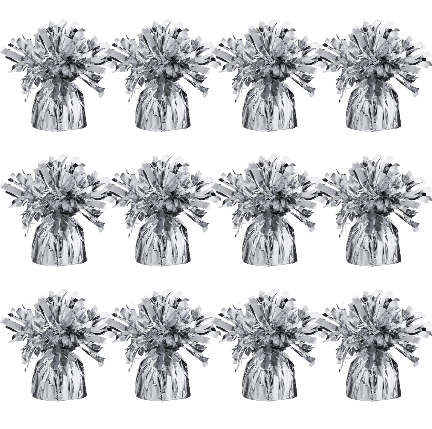 Balloon Weights – 12-Pack Metallic Foil, 4.8" Heavy Weights for Helium Balloons, Perfect for Parties, Birthdays & Weddings.
