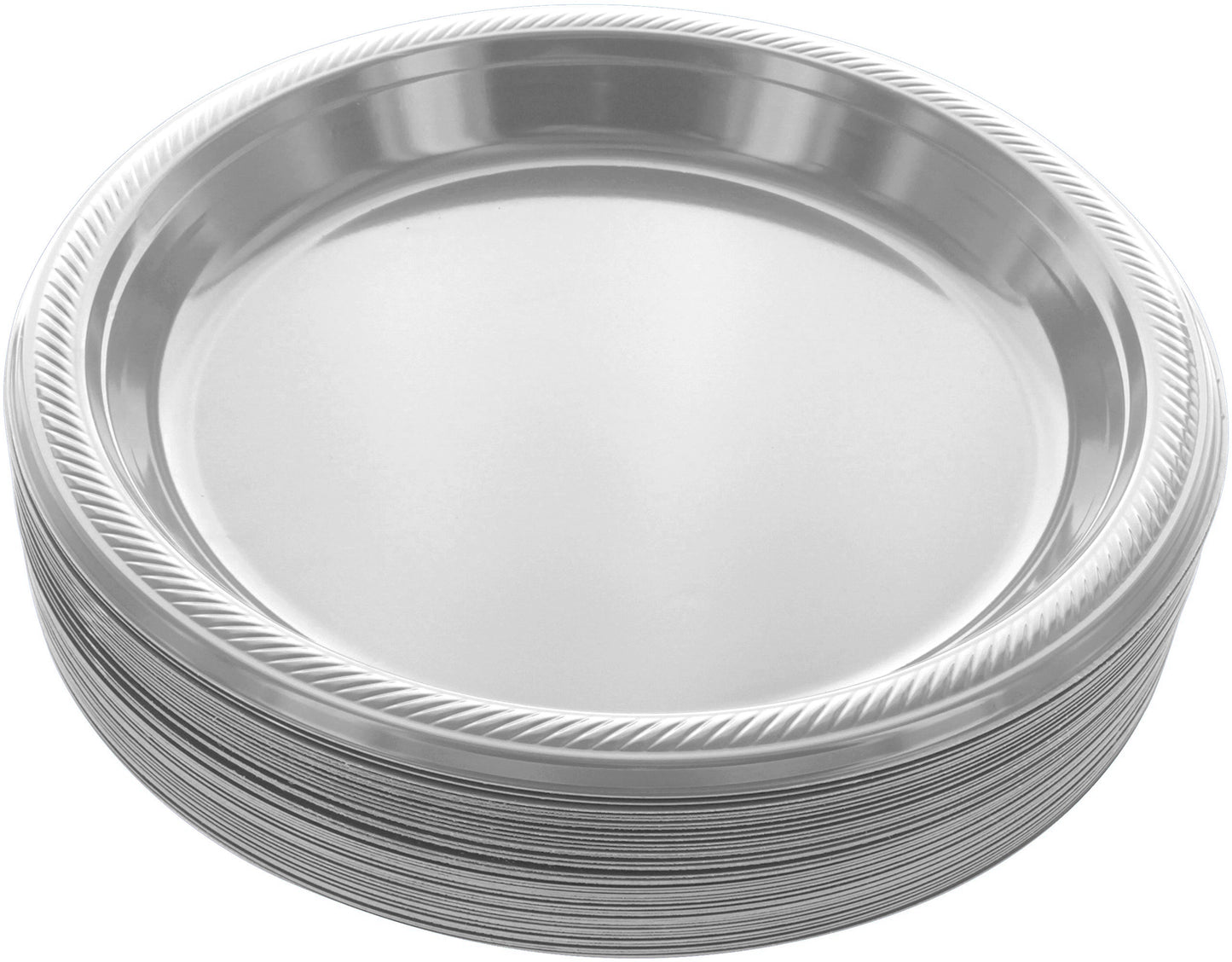 Disposable Plastic Plates, 10.4 Inches Plastic Dinner Plates, Strong and Sturdy Plates for Party, Holiday, Picnic, or Travel Party Plates, Pack of 50