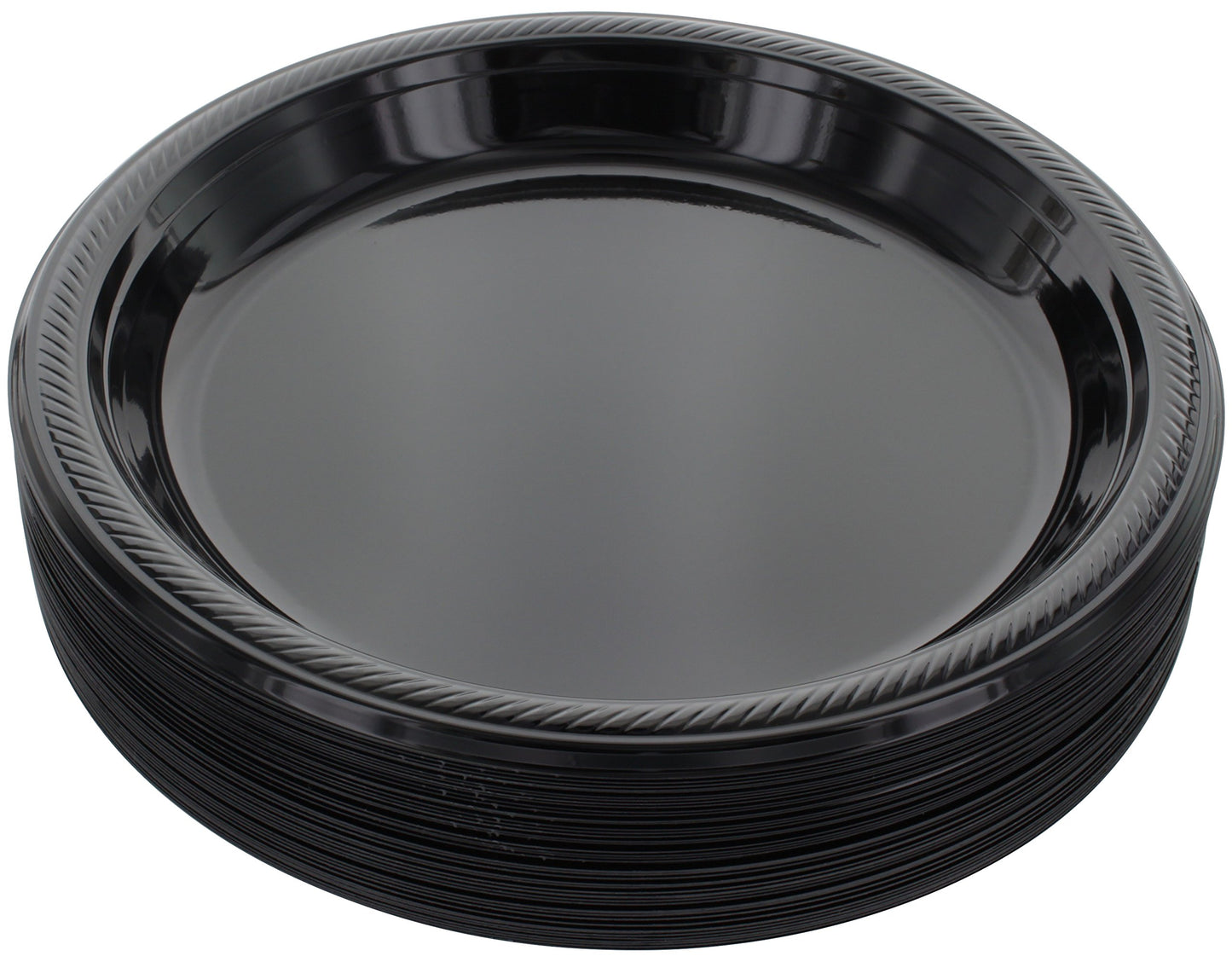 Disposable Plastic Plates, 10.4 Inches Plastic Dinner Plates, Strong and Sturdy Plates for Party, Holiday, Picnic, or Travel Party Plates, Pack of 50