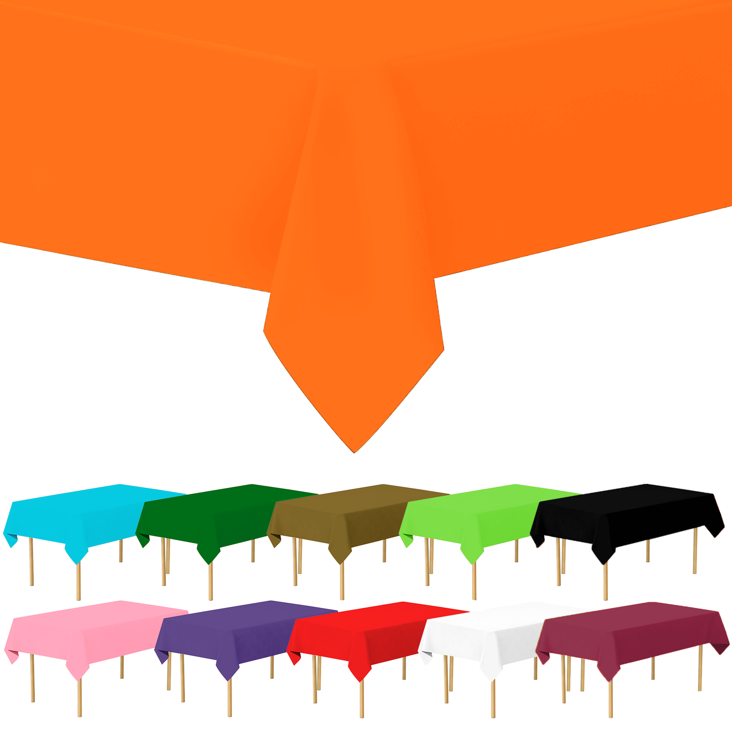Plastic Tablecloth Disposable, Tablecloths for Rectangle Tables 54 inch. x 108 inch. Fits Tables Up to 8 Feet, Table Cloth for Party - SparkSettings