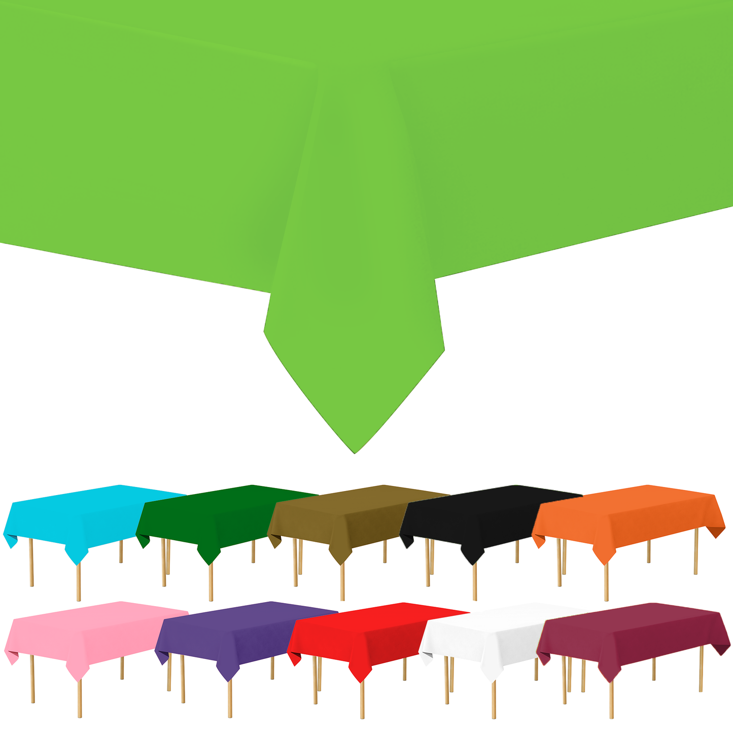 Plastic Tablecloth Disposable, Tablecloths for Rectangle Tables 54 inch. x 108 inch. Fits Tables Up to 8 Feet, Table Cloth for Party - SparkSettings