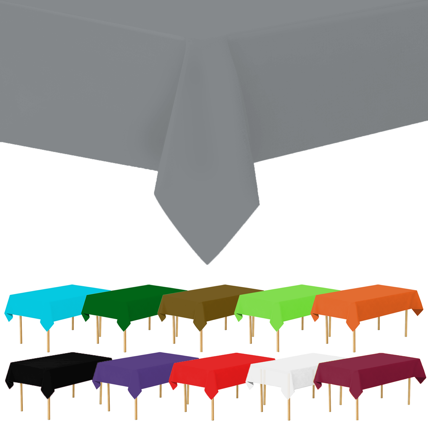 Plastic Tablecloth Disposable, Tablecloths for Rectangle Tables 54 inch. x 108 inch. Fits Tables Up to 8 Feet, Table Cloth for Party - SparkSettings