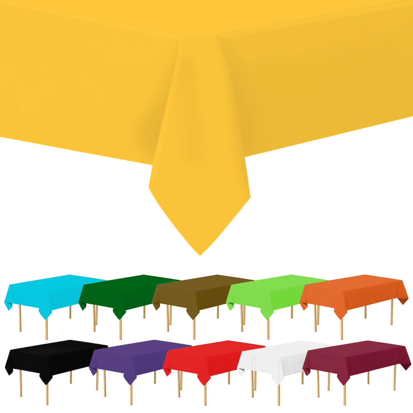 Plastic Tablecloth Disposable, Tablecloths for Rectangle Tables 54 inch. x 108 inch. Fits Tables Up to 8 Feet, Table Cloth for Party - SparkSettings