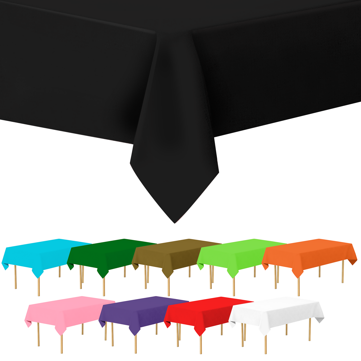 Plastic Tablecloth Disposable, Tablecloths for Rectangle Tables 54 inch. x 108 inch. Fits Tables Up to 8 Feet, Table Cloth for Party - SparkSettings