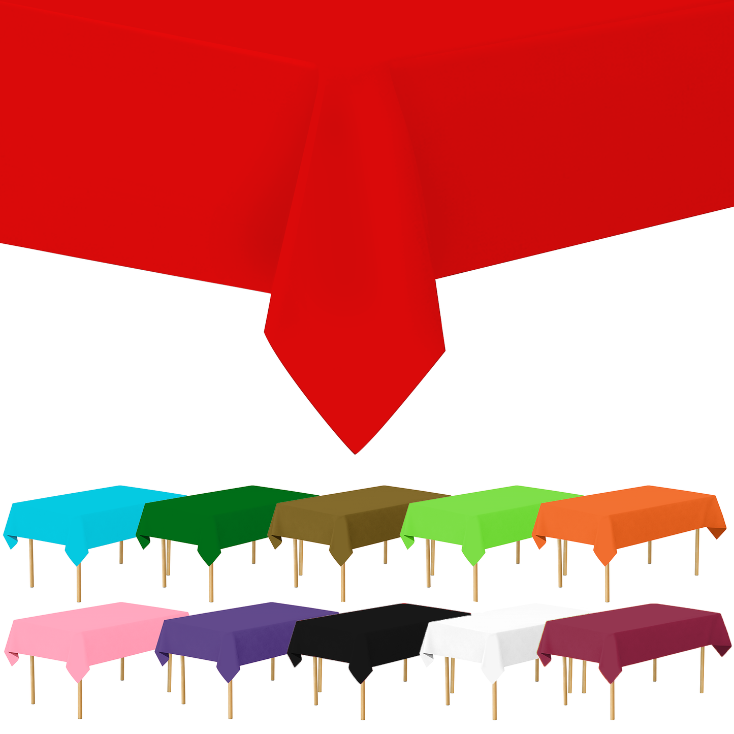 Plastic Tablecloth Disposable, Tablecloths for Rectangle Tables 54 inch. x 108 inch. Fits Tables Up to 8 Feet, Table Cloth for Party - SparkSettings