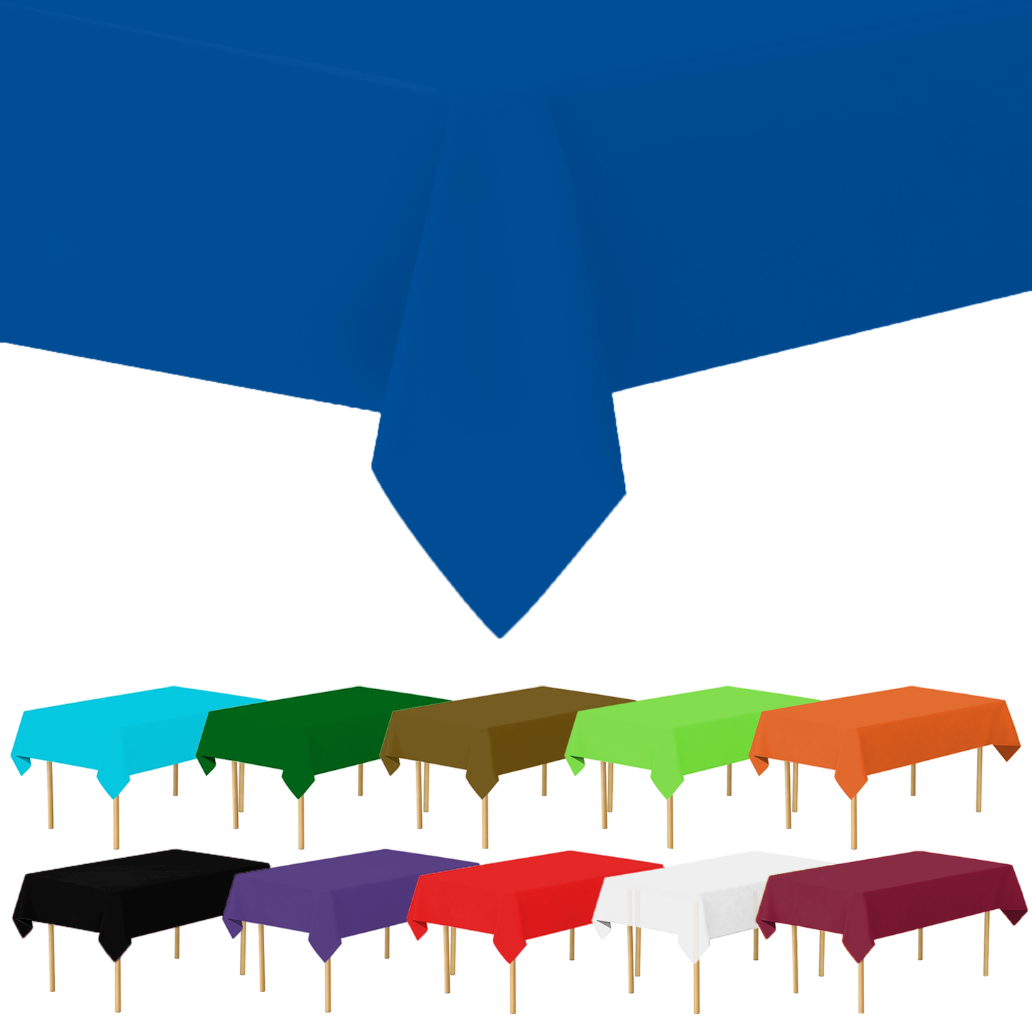 Plastic Tablecloth Disposable, Tablecloths for Rectangle Tables 54 inch. x 108 inch. Fits Tables Up to 8 Feet, Table Cloth for Party - SparkSettings