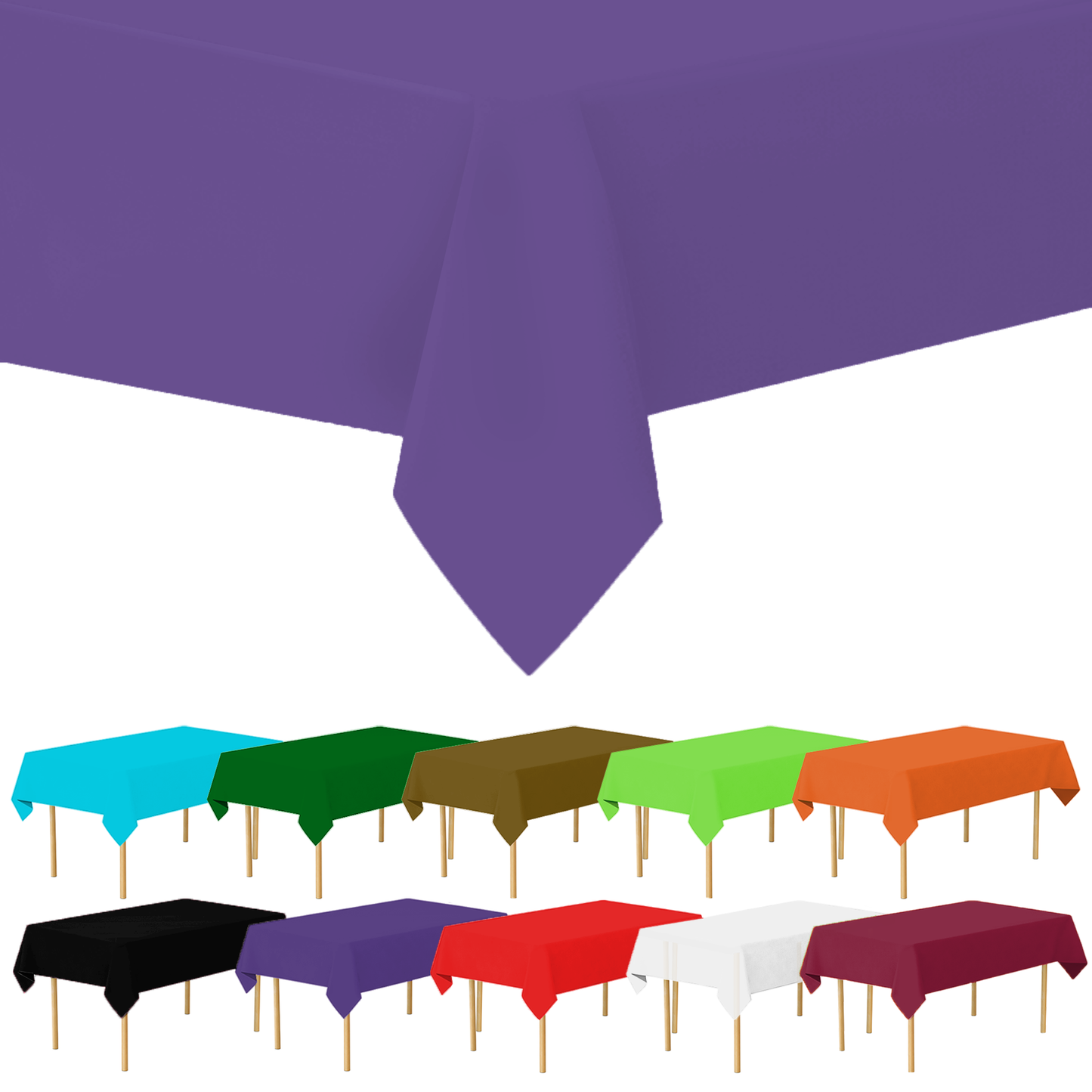 Plastic Tablecloth Disposable, Tablecloths for Rectangle Tables 54 inch. x 108 inch. Fits Tables Up to 8 Feet, Table Cloth for Party - SparkSettings