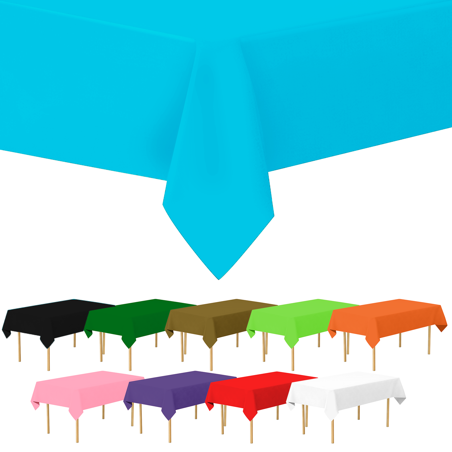 Plastic Tablecloth Disposable, Tablecloths for Rectangle Tables 54 inch. x 108 inch. Fits Tables Up to 8 Feet, Table Cloth for Party - SparkSettings