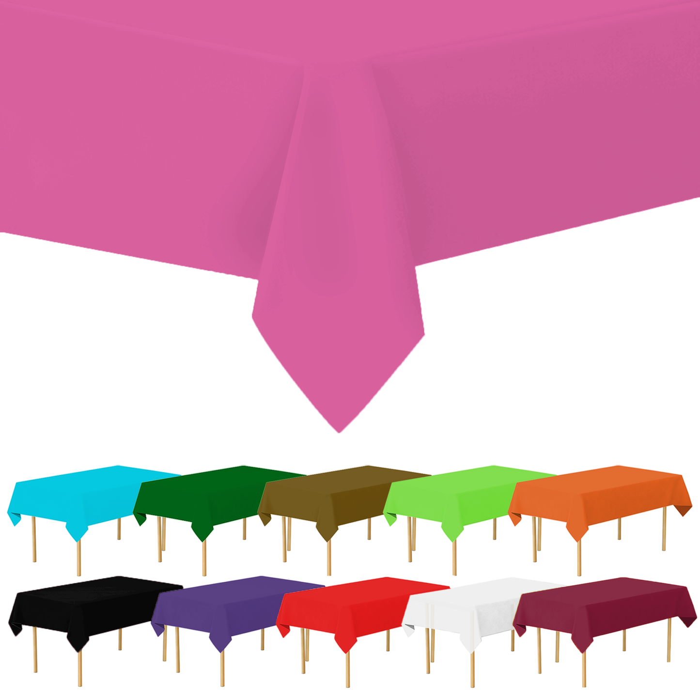 Plastic Tablecloth Disposable, Tablecloths for Rectangle Tables 54 inch. x 108 inch. Fits Tables Up to 8 Feet, Table Cloth for Party - SparkSettings