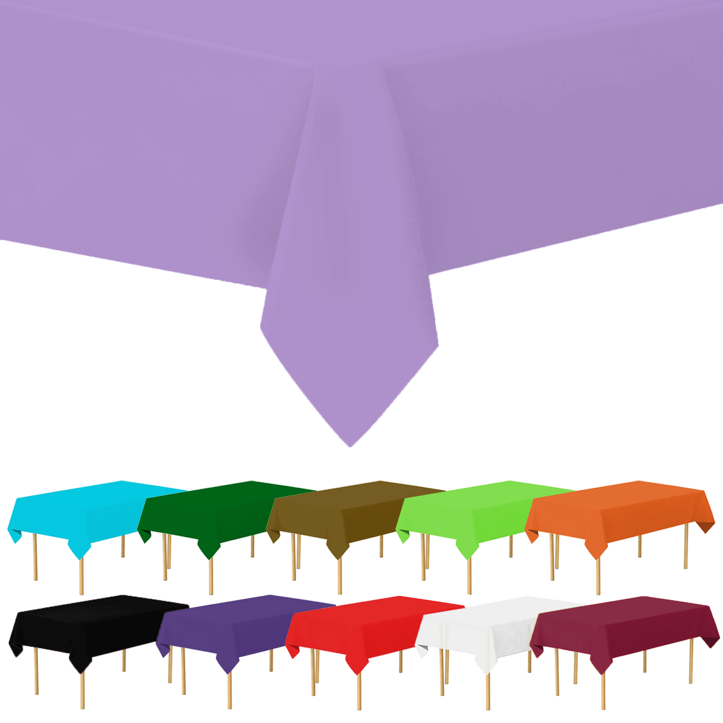 Plastic Tablecloth Disposable, Tablecloths for Rectangle Tables 54 inch. x 108 inch. Fits Tables Up to 8 Feet, Table Cloth for Party - SparkSettings