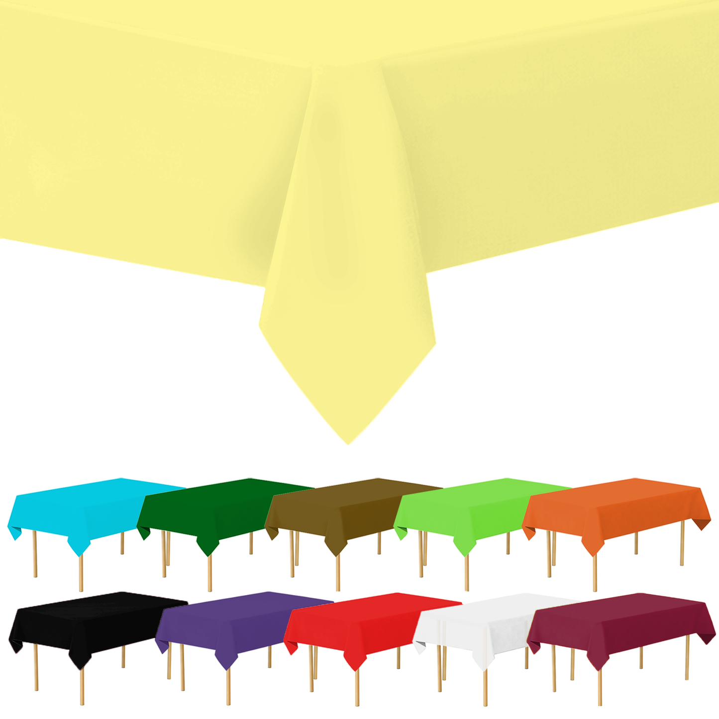 Plastic Tablecloth Disposable, Tablecloths for Rectangle Tables 54 inch. x 108 inch. Fits Tables Up to 8 Feet, Table Cloth for Party - SparkSettings
