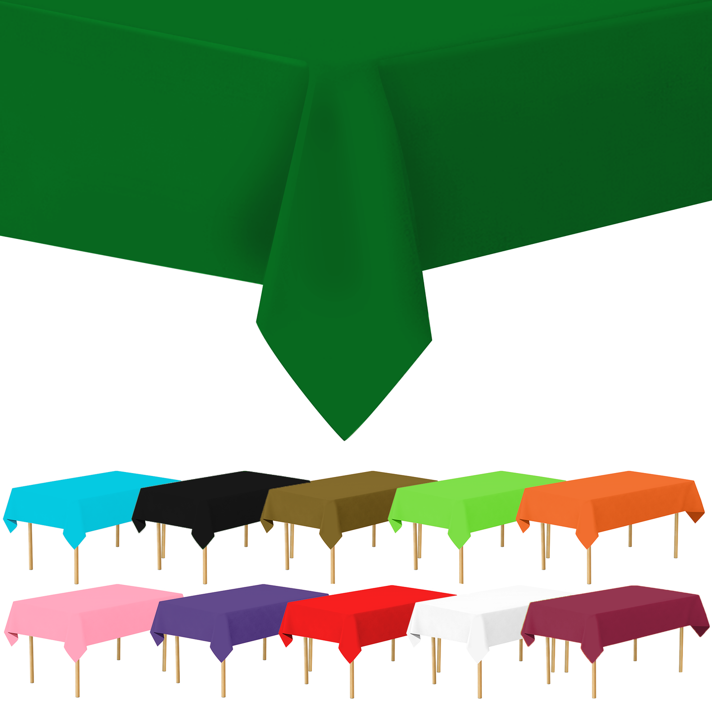 Plastic Tablecloth Disposable, Tablecloths for Rectangle Tables 54 inch. x 108 inch. Fits Tables Up to 8 Feet, Table Cloth for Party - SparkSettings