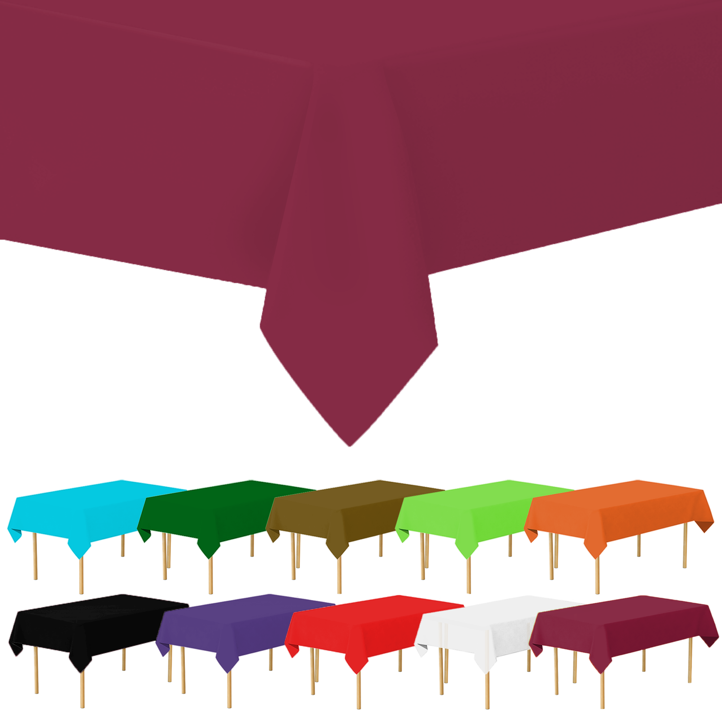 Plastic Tablecloth Disposable, Tablecloths for Rectangle Tables 54 inch. x 108 inch. Fits Tables Up to 8 Feet, Table Cloth for Party - SparkSettings