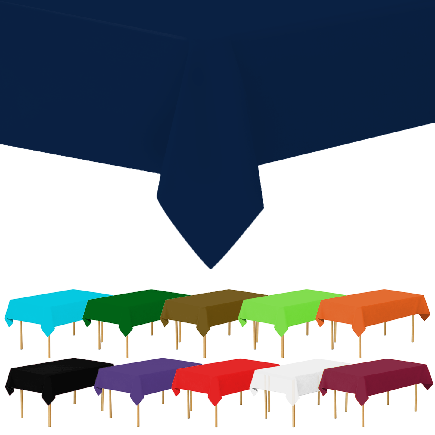 Plastic Tablecloth Disposable, Tablecloths for Rectangle Tables 54 inch. x 108 inch. Fits Tables Up to 8 Feet, Table Cloth for Party - SparkSettings