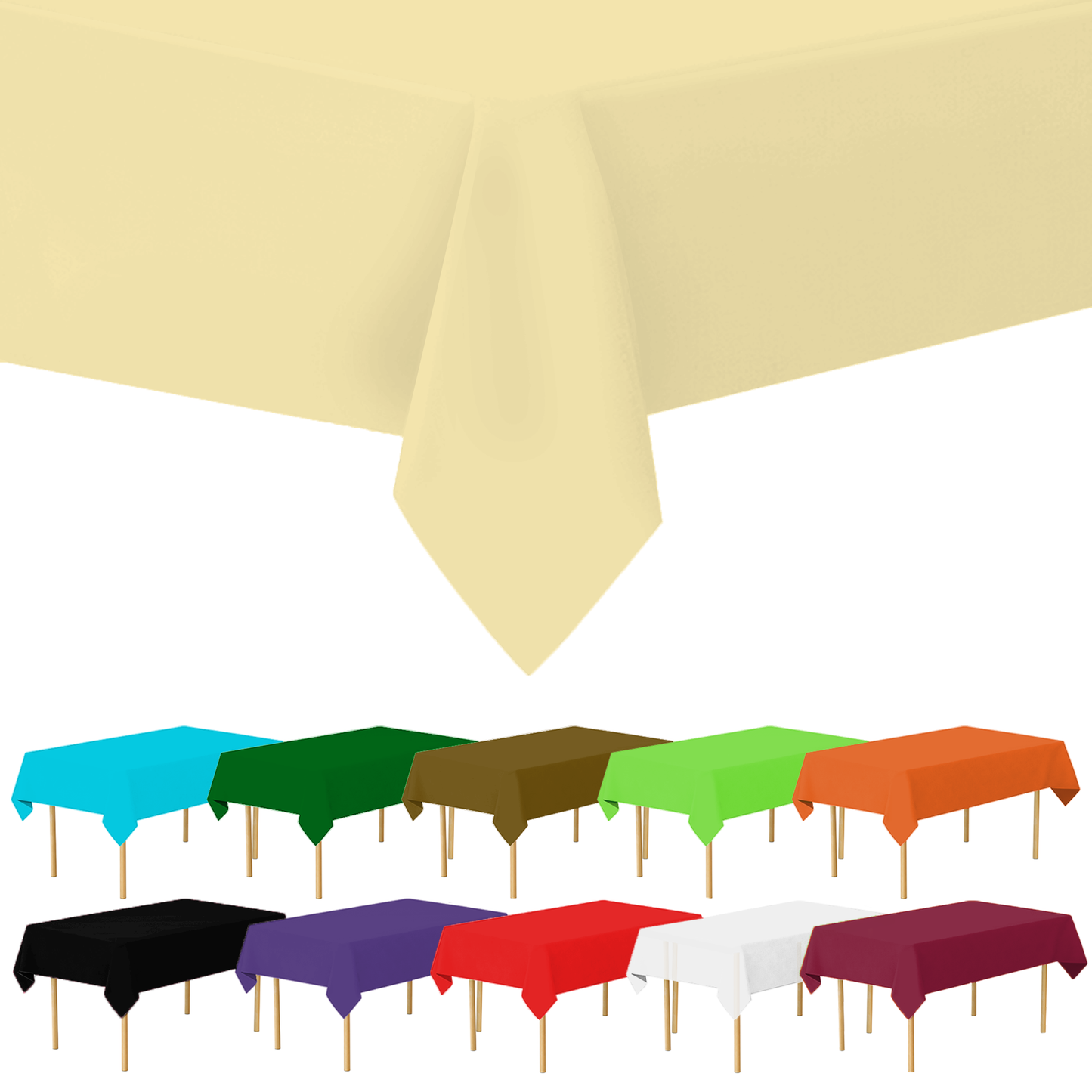 Plastic Tablecloth Disposable, Tablecloths for Rectangle Tables 54 inch. x 108 inch. Fits Tables Up to 8 Feet, Table Cloth for Party - SparkSettings