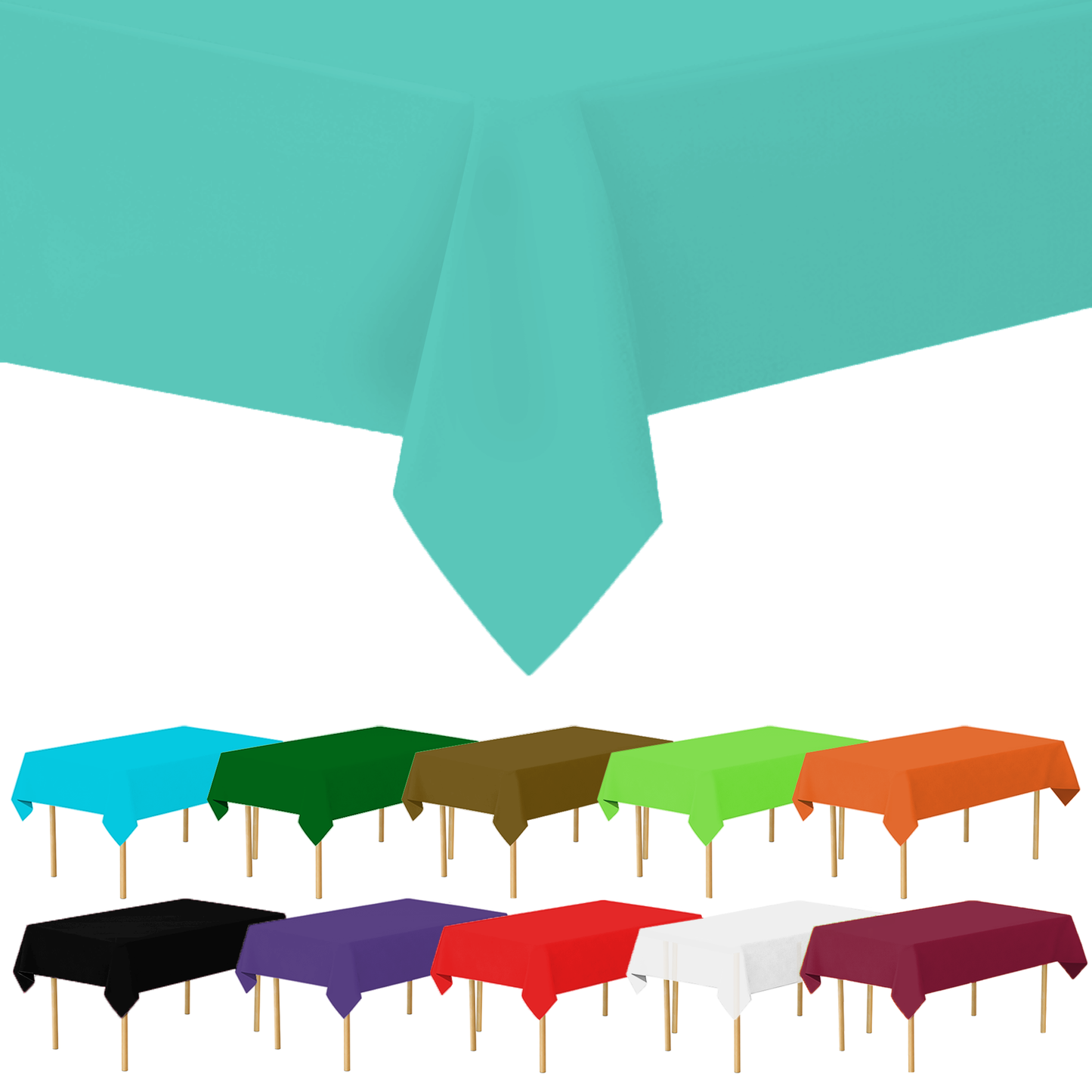 Plastic Tablecloth Disposable, Tablecloths for Rectangle Tables 54 inch. x 108 inch. Fits Tables Up to 8 Feet, Table Cloth for Party - SparkSettings