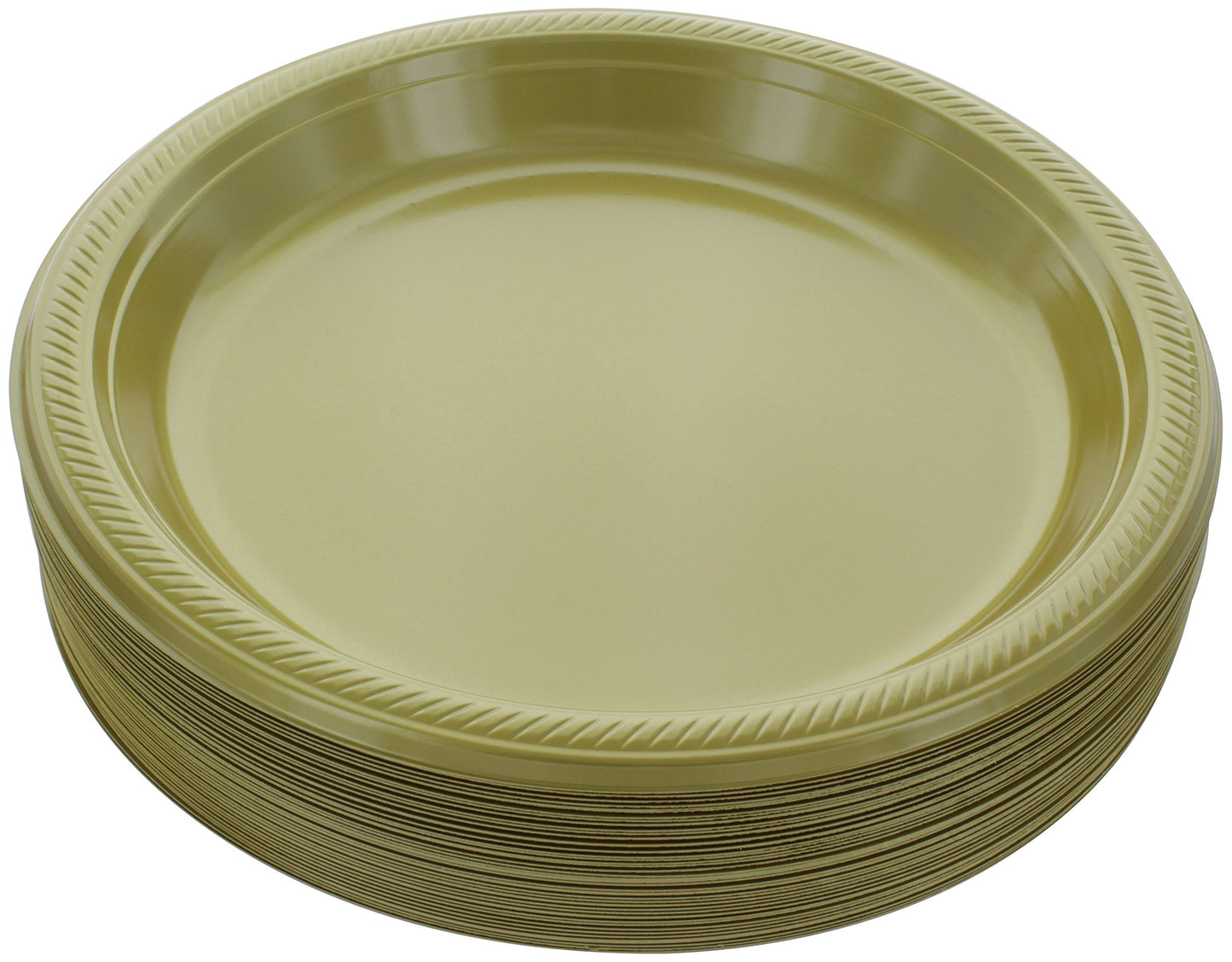 Disposable Plastic Plates, 10.4 Inches Plastic Dinner Plates, Strong and Sturdy Plates for Party, Holiday, Picnic, or Travel Party Plates, Pack of 50