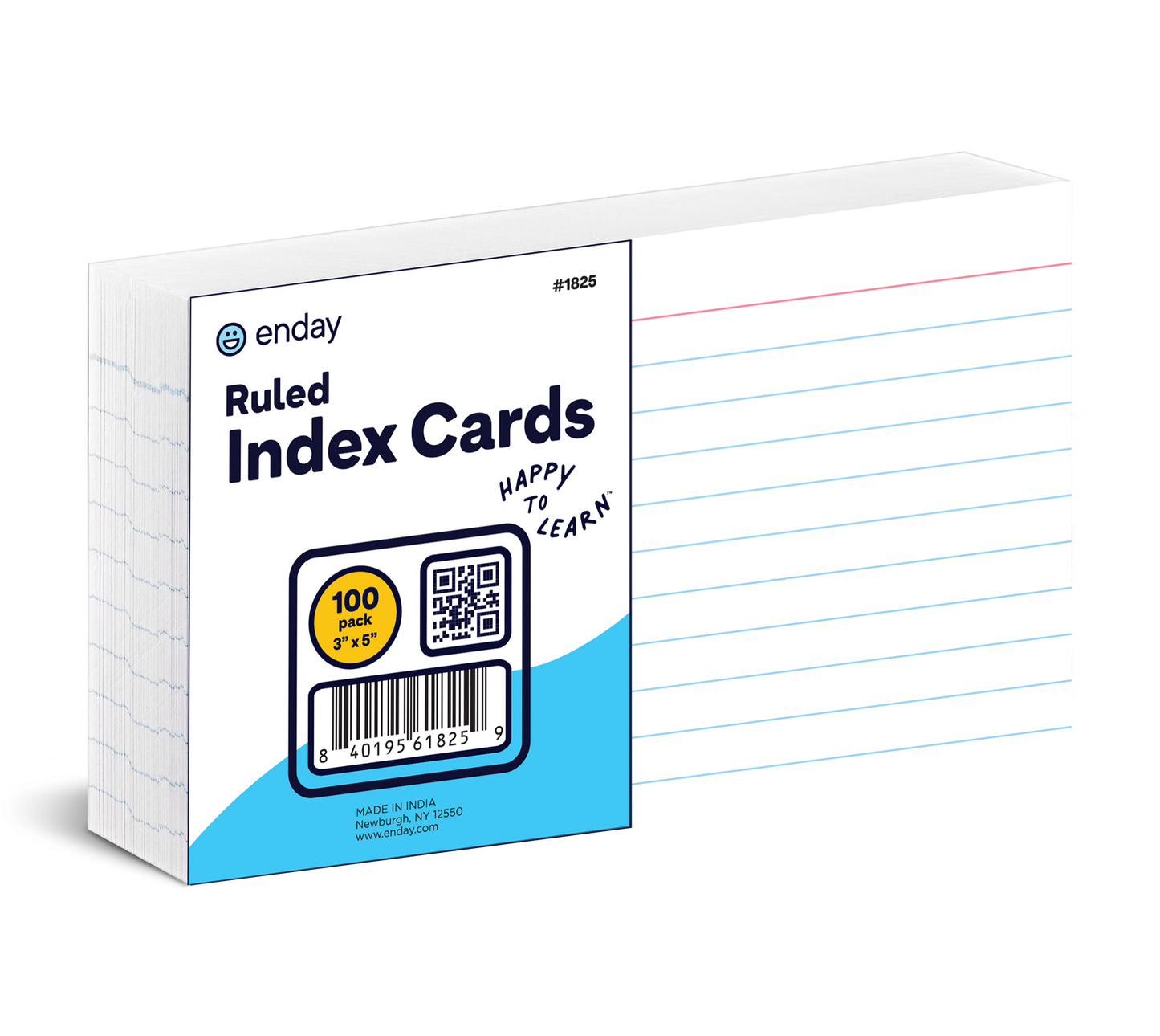 Index Cards White Heavy Weight Durable 3 X 5 Inch Blank Note Cards for School Home and Office - 100 Cards - Enday