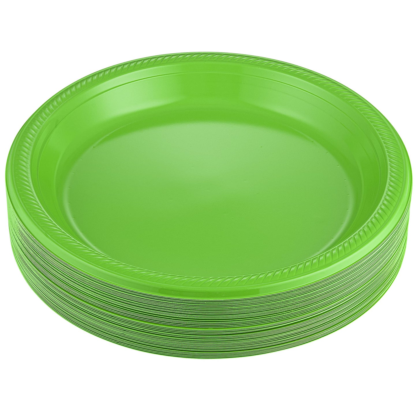 Disposable Plastic Plates, 10.4 Inches Plastic Dinner Plates, Strong and Sturdy Plates for Party, Holiday, Picnic, or Travel Party Plates, Pack of 50
