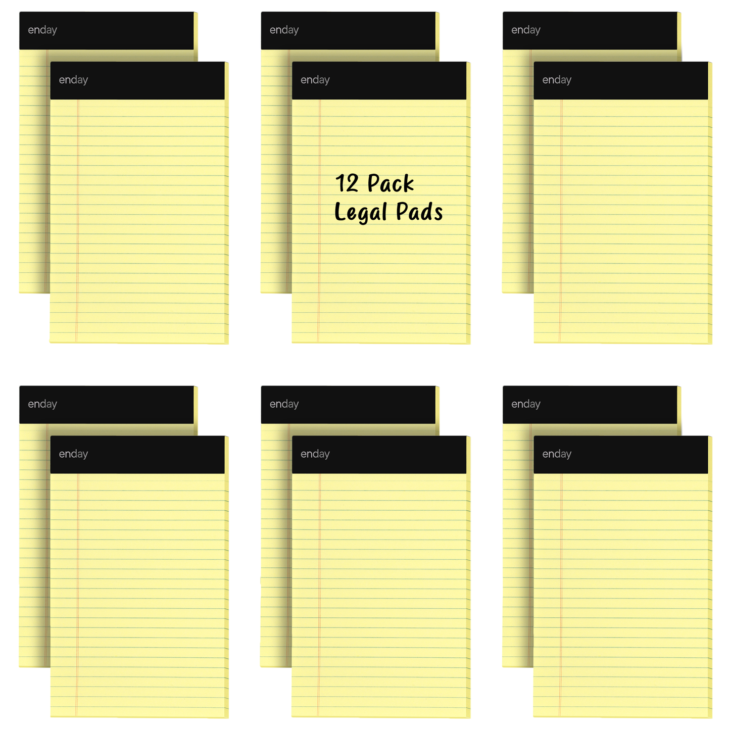 Jr. Legal pad, Small Note Pads Legal Ruled Writing Pad. Perforated Edge. Canary Yellow, Universal, 50 sheets per Pad