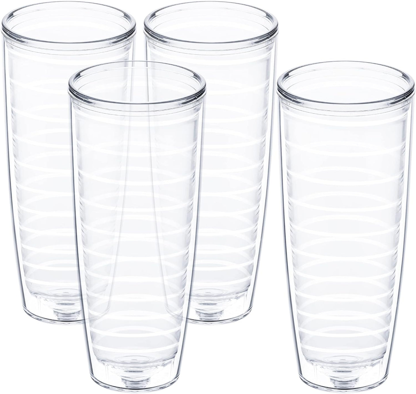 Srenta Insulated Tumblers | Doubled Walled Insulated Cups Made From Tritan Plasti | Works in Dishwasher, Microwave & Freezer | 4 Pack