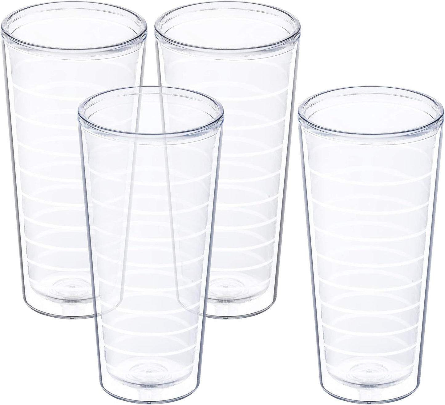 Srenta Insulated Tumblers | Doubled Walled Insulated Cups Made From Tritan Plasti | Works in Dishwasher, Microwave & Freezer | 4 Pack
