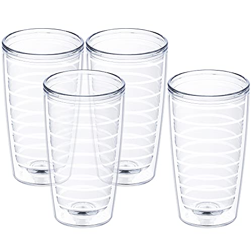 Srenta Insulated Tumblers | Doubled Walled Insulated Cups Made From Tritan Plasti | Works in Dishwasher, Microwave & Freezer | 4 Pack