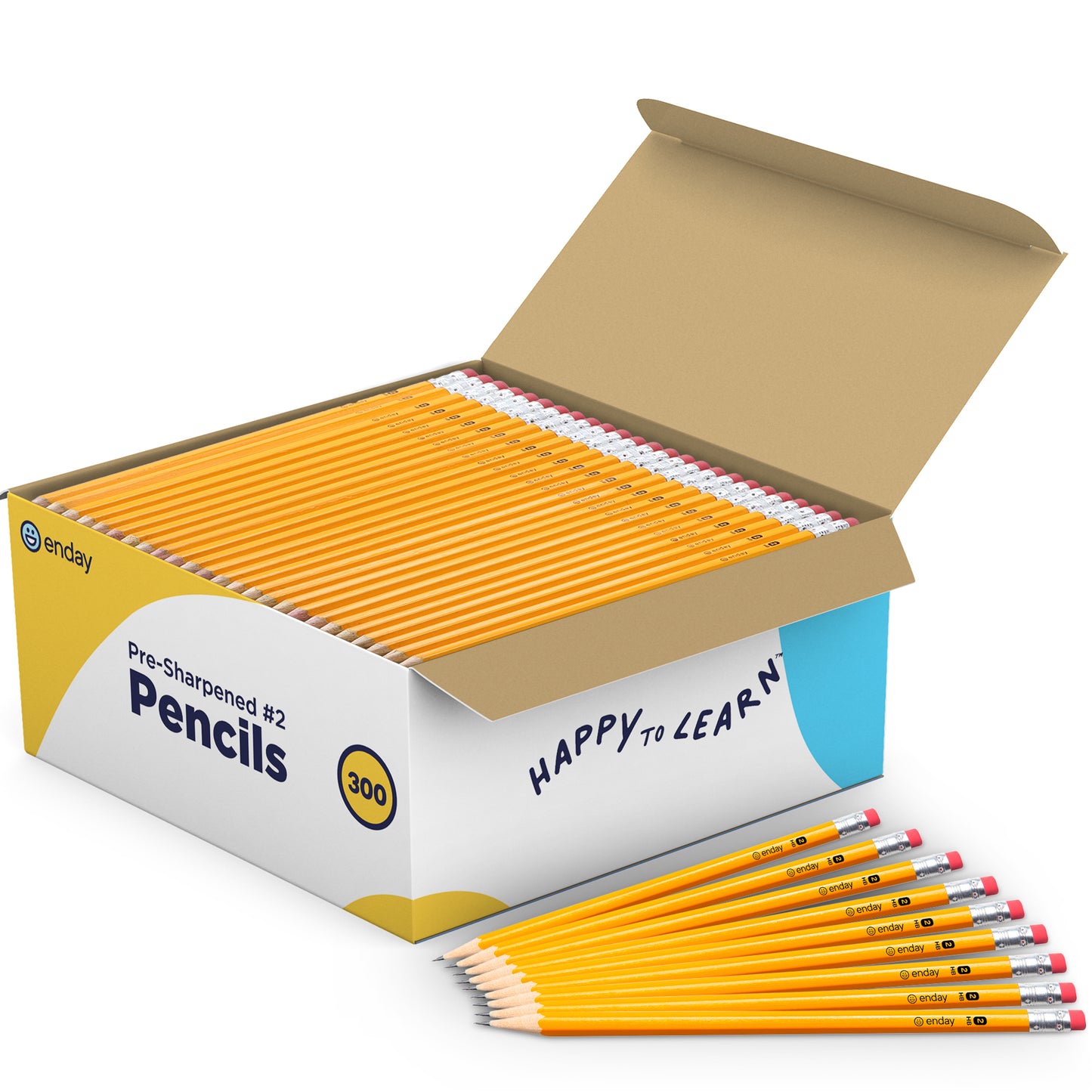 Enday Bulk Box of # 2 Pre-Sharpened Wood Pencils