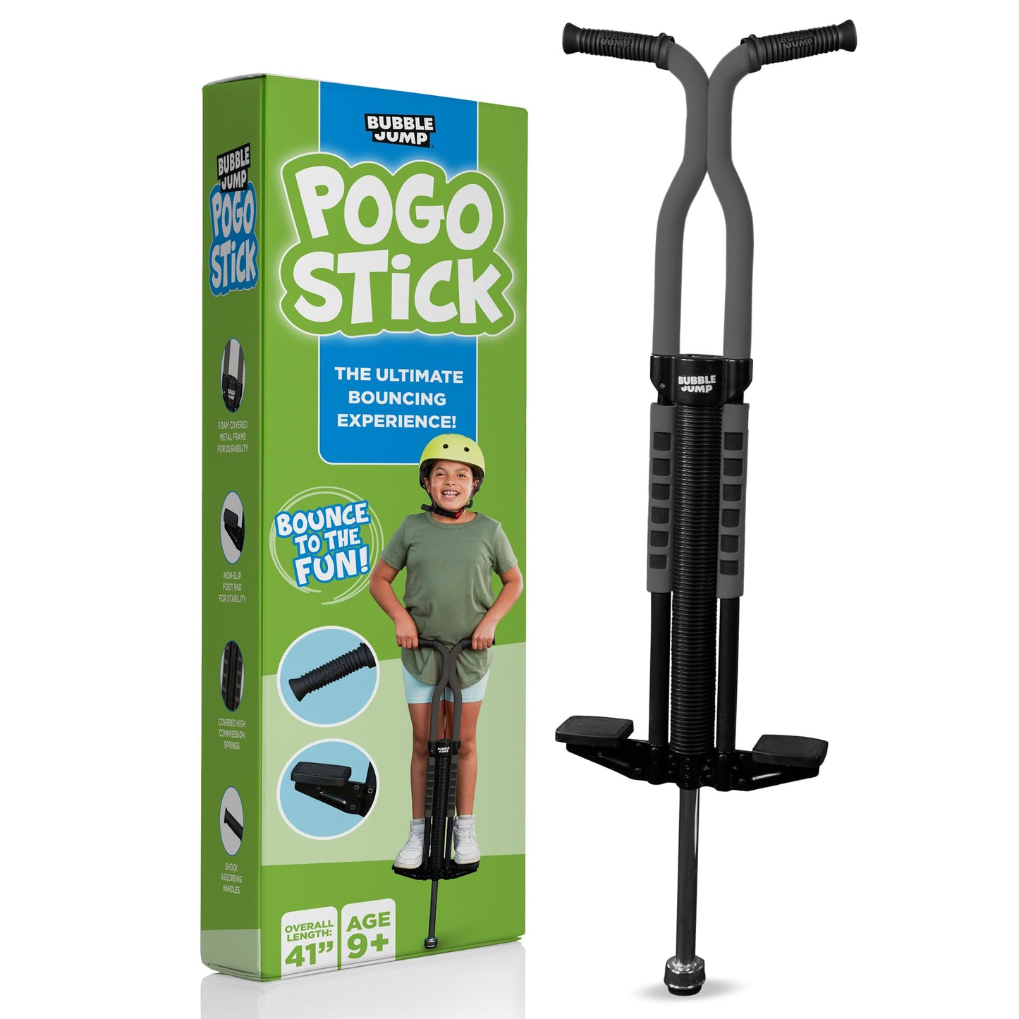 Pogo Stick for Kids Age 10 & up- for Boys, Girls, Teens & Adults 80 to 160 Lbs - Rubber Handle Jumper Pogo Sticks, High Jumping Kids Pogo Stick