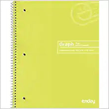Enday 100 Ct. Quad-Ruled Spiral Notebook