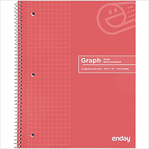 Enday 100 Ct. Quad-Ruled Spiral Notebook