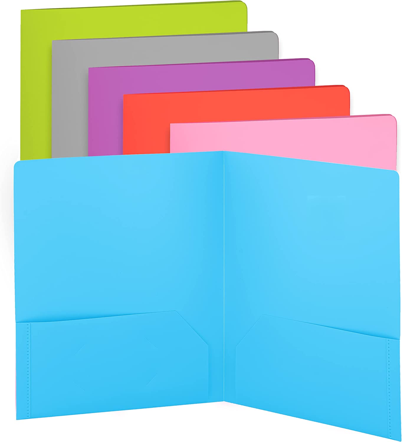 Enday Plastic Solid Color 2-Pockets Poly Portfolio